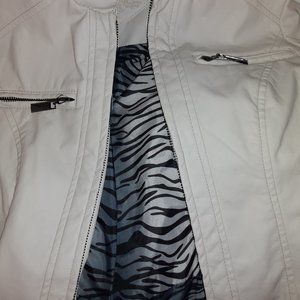 Authentic JouJou White Leather Jacket